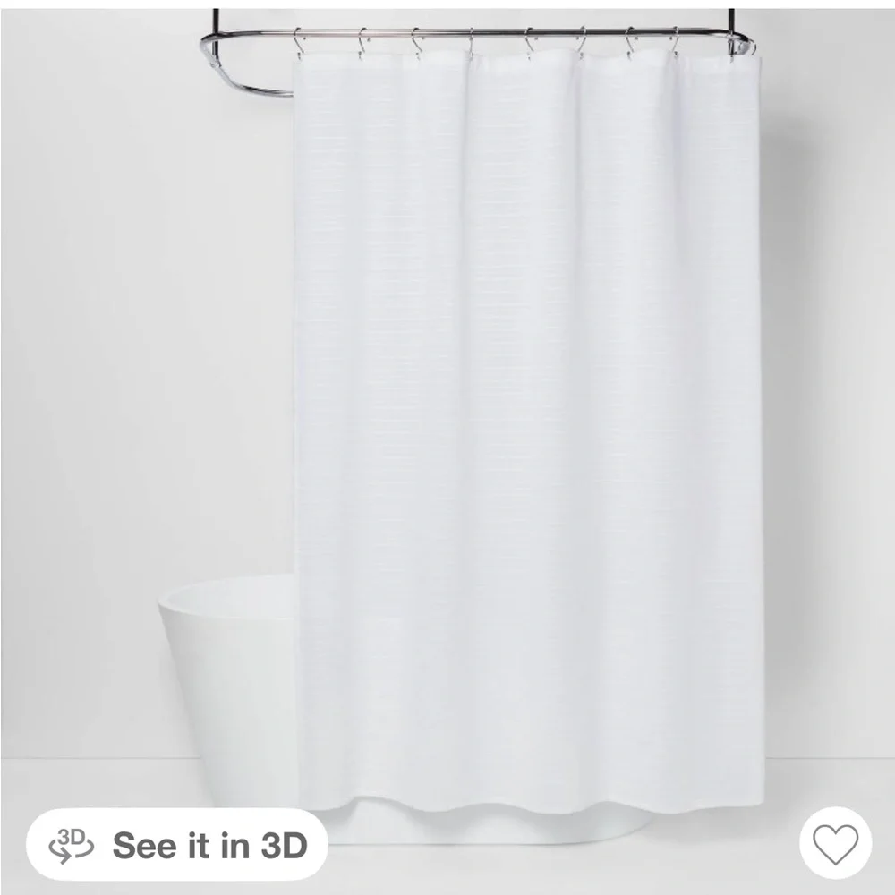 Threshold White Shower Curtains 100% Cotton NWT